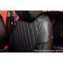 Авточехлы для салона из экокожи для Nissan X-Trail '08-15, ромб черные (Seintex)