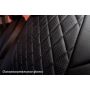 Авточехлы для салона из экокожи для Chevrolet Cruze '09-16, ромб черные (Seintex)