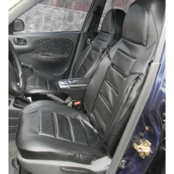 Авточехлы из экокожи для салона Chevrolet Aveo '06-11 T250, черный (Пилот)
