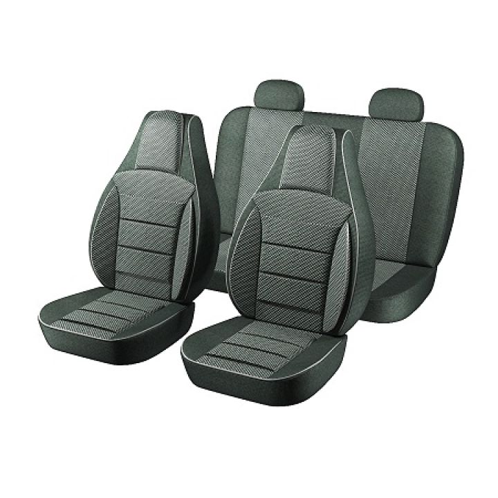 Авточехлы для салона Chevrolet Aveo '06-11 T250, темно серый (Пилот)