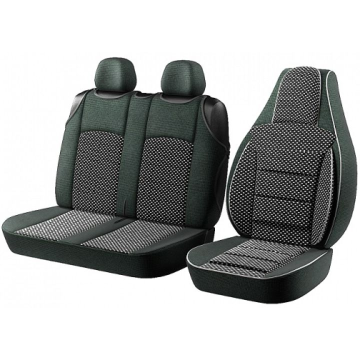 Универсальные чехлы Бус 1+2, для микроавтобуса Серые, (Пилот)