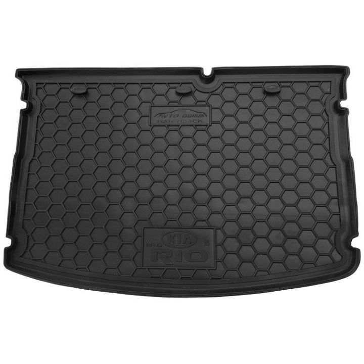 Коврик в багажник для Kia Rio '15-17 хетчбек, без органайзера, полиуретановый (AVTO-Gumm)