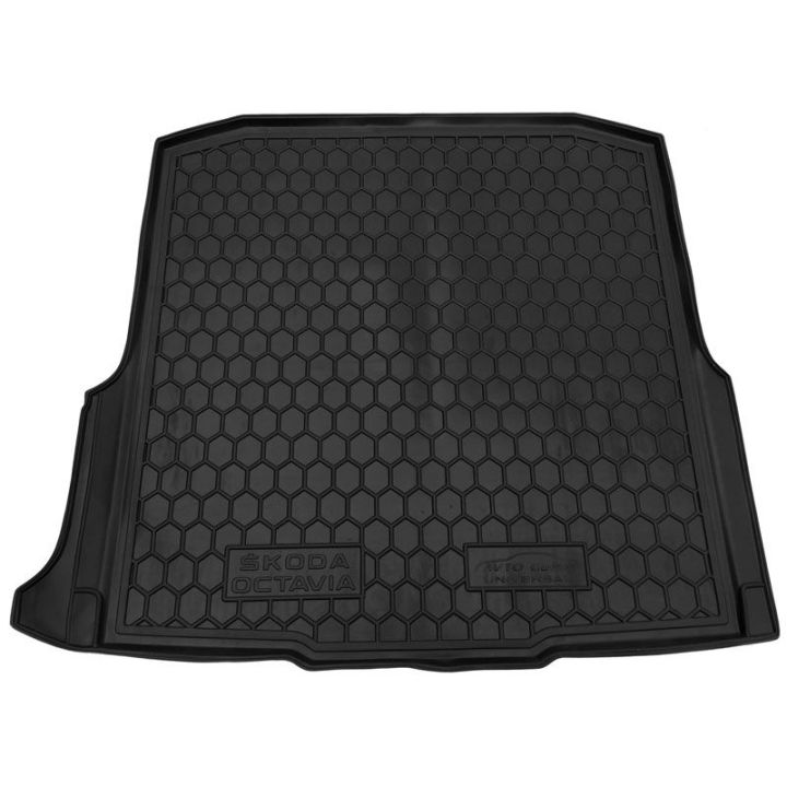 Коврик в багажник для Skoda Octavia A7 '13- лифтбэк с боксом усилителя, полиуретановый (AVTO-Gumm)