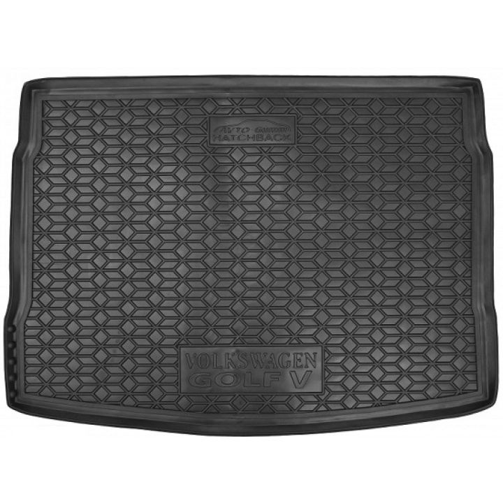 Коврик в багажник для Volkswagen Golf 5 '04-09 хетчбек, полноразмерная зап. полиуретановый (AVTO-Gumm)