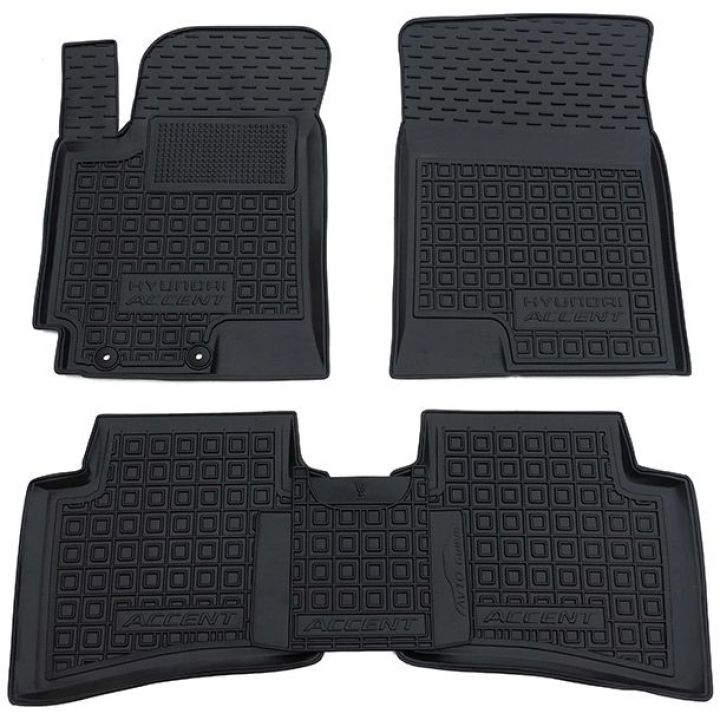 Коврики в салон для Hyundai Accent 2017-, резиновые (AVTO-Gumm)
