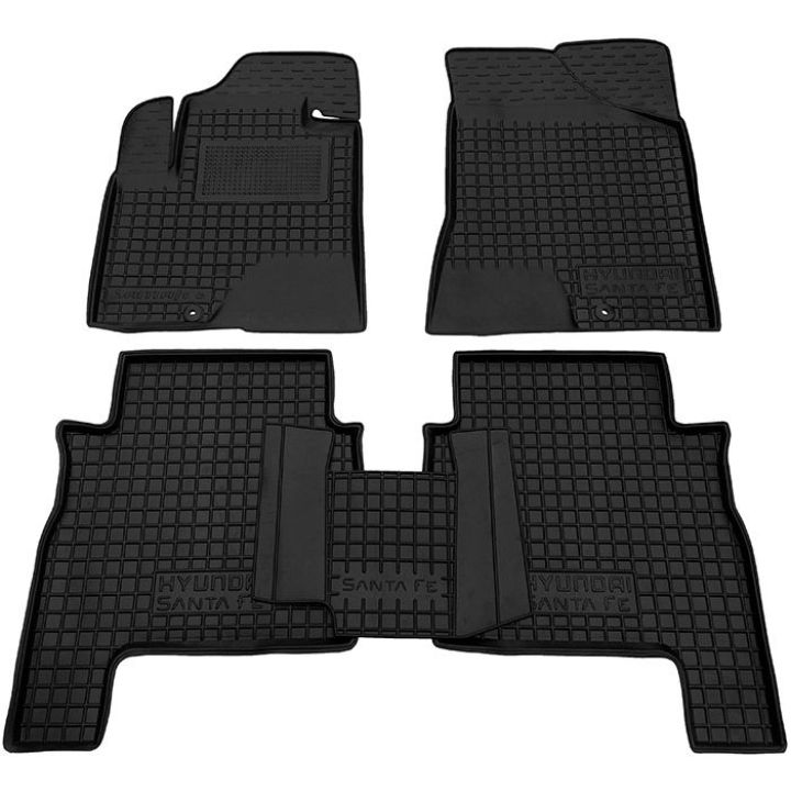 Коврики в салон для Hyundai Santa-Fe 2010-2012 (5мест), резиновые (AVTO-Gumm)
