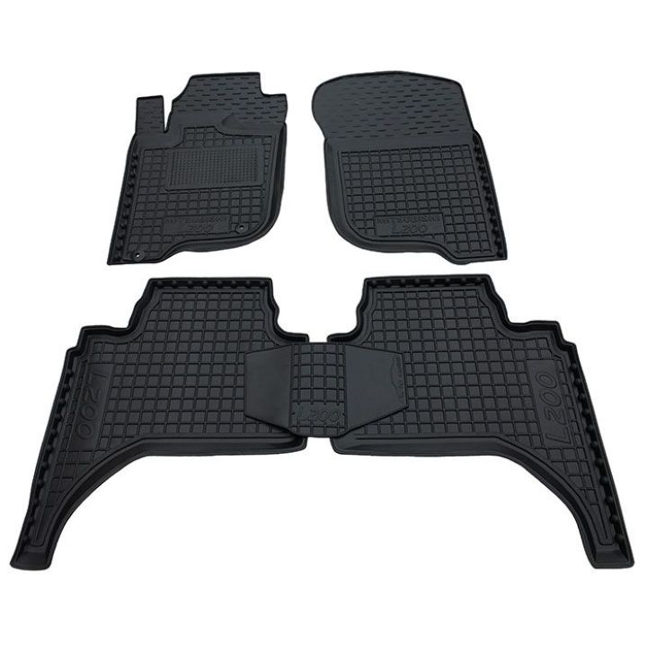 Коврики в салон для Mitsubishi L200 2006-2013 (короткая база), резиновые (AVTO-Gumm)