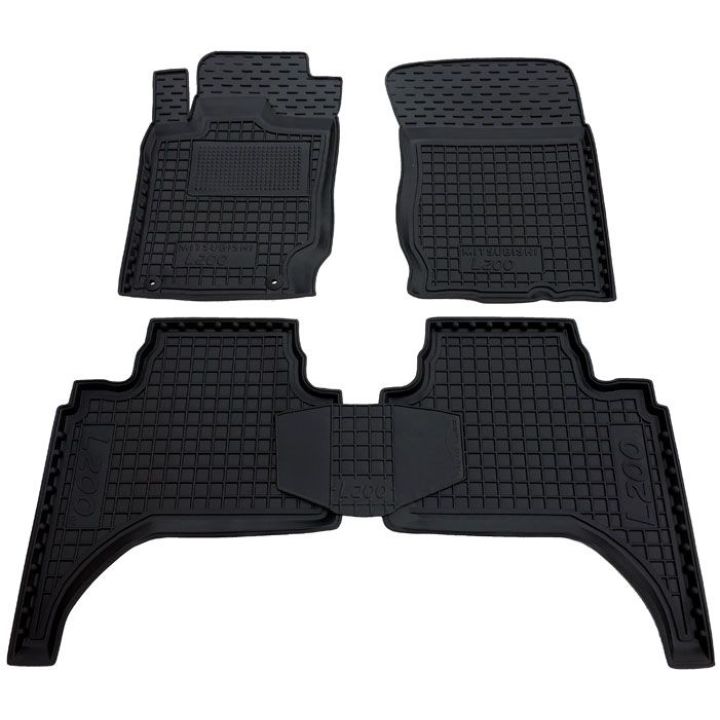 Коврики в салон для Mitsubishi L200 long 2013-, резиновые (AVTO-Gumm)