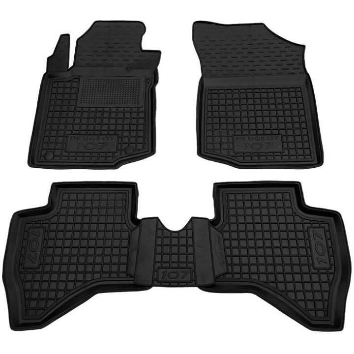 Коврики в салон для Peugeot 107 '09-14, резиновые (AVTO-Gumm)