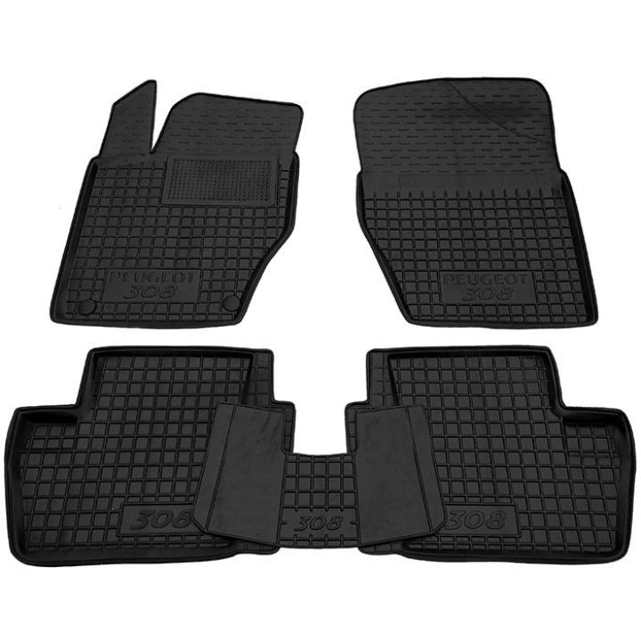 Коврики в салон для Peugeot 308 '08-13, резиновые (AVTO-Gumm)
