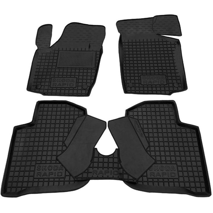 Килимки в салон для Skoda Rapid '13-, гумові (AVTO-Gumm)