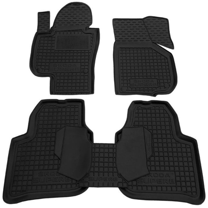 Коврики в салон для Skoda Superb 2008-, резиновые (AVTO-Gumm)