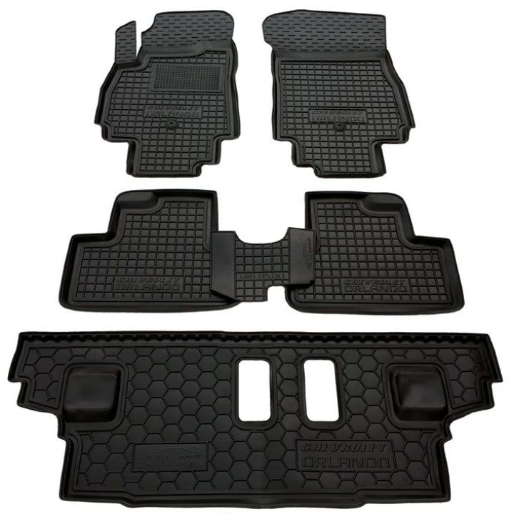 Коврики в салон для Chevrolet Orlando (7мест) резиновые (AVTO-Gumm)