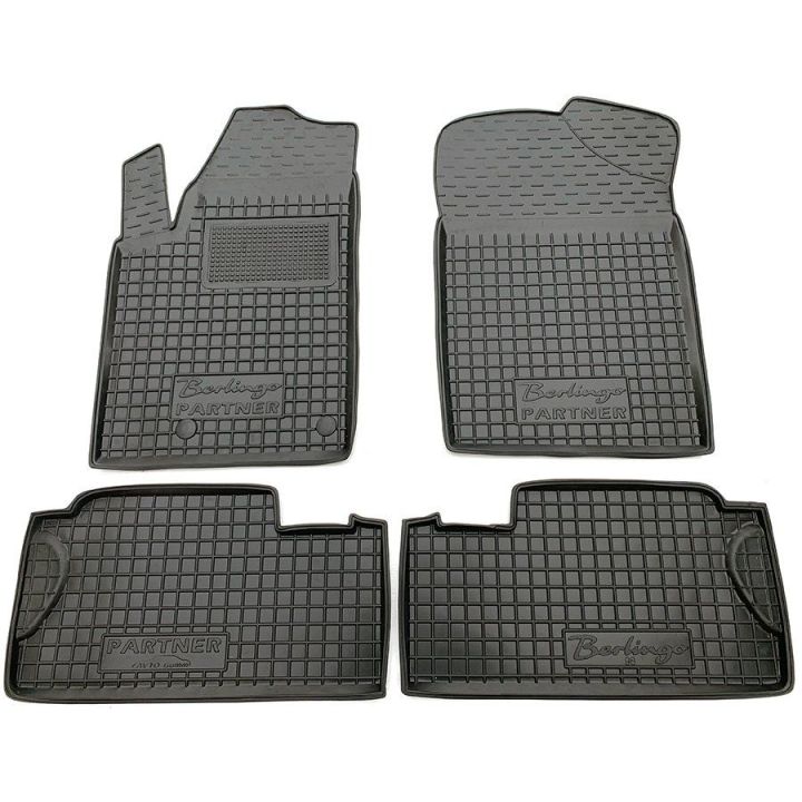 Коврики в салон для Peugeot Partner 1998-, резиновые (AVTO-Gumm)
