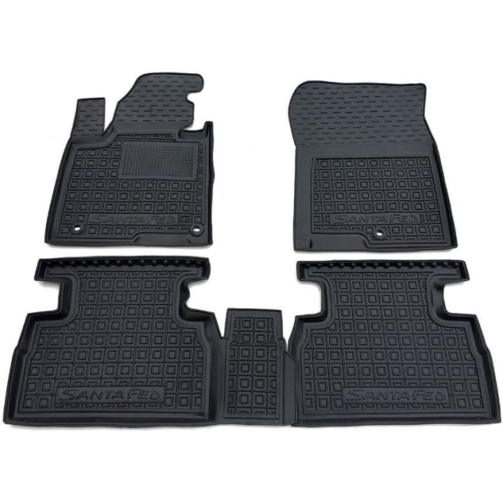 Коврики в салон для Hyundai Santa-Fe 2018-, резиновые (AVTO-Gumm)