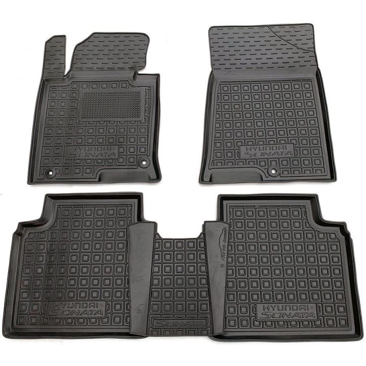 Коврики в салон для Hyundai Sonata 2016-, резиновые (AVTO-Gumm)