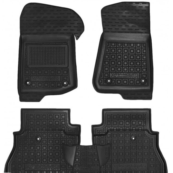 Коврики в салон для Jeep Wrangler Gladiator '21-, резиновые (AVTO-Gumm)