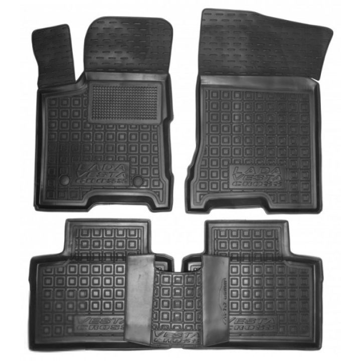 Коврики в салон для Lada (Ваз) Vesta Cross '15-, резиновые (AVTO-Gumm)