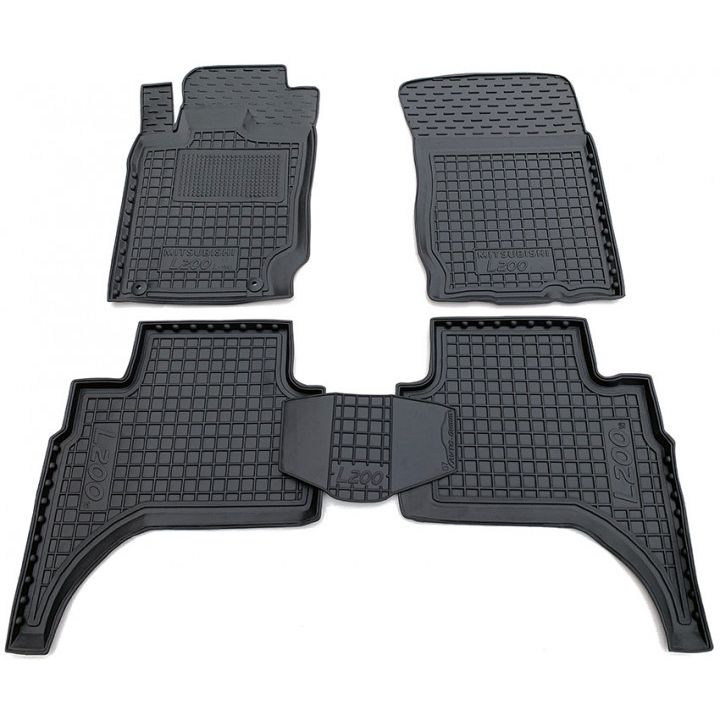 Коврики в салон для Mitsubishi L200 2016- (короткая база), резиновые (AVTO-Gumm)