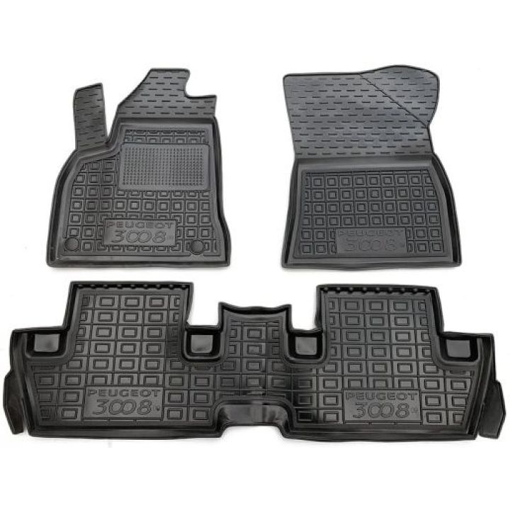 Коврики в салон для Peugeot 3008 '09-16, резиновые (AVTO-Gumm)