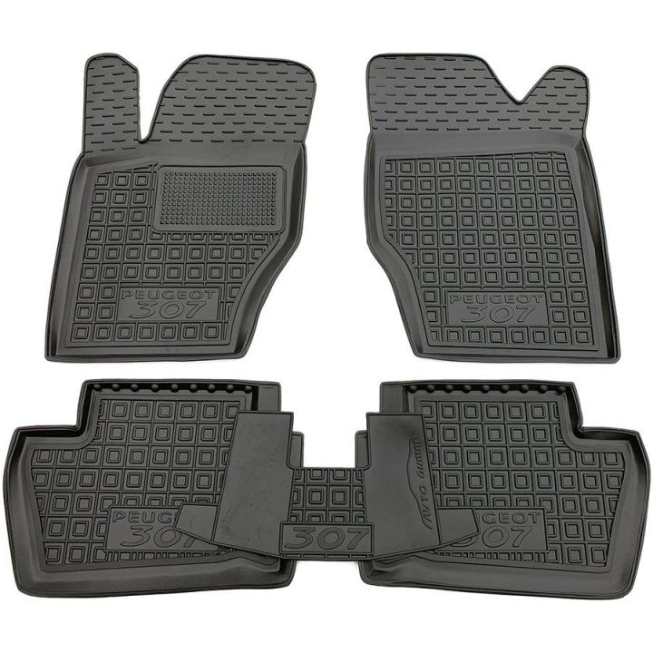 Коврики в салон для Peugeot 307 2001-2007 (5 дв.), резиновые (AVTO-Gumm)