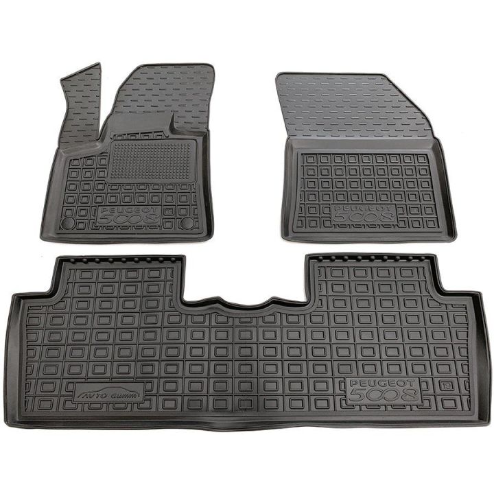 Коврики в салон для Peugeot 5008 2019-, резиновые (AVTO-Gumm)
