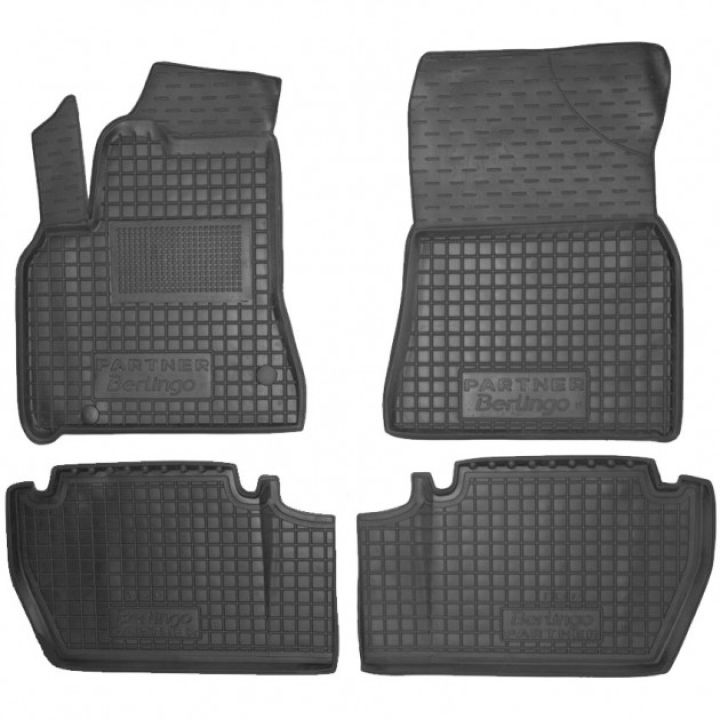 Коврики в салон для Peugeot Partner 2010- TOP (с подлокотником), резиновые (AVTO-Gumm)