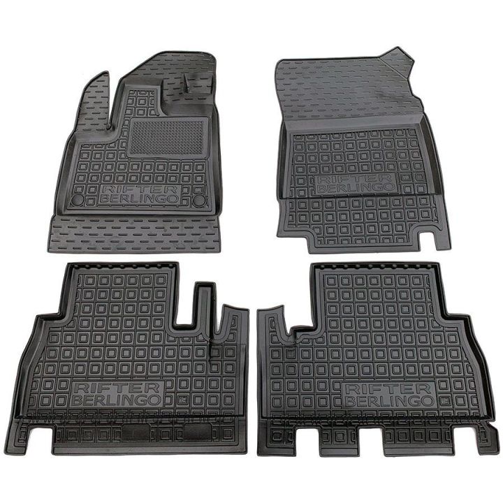 Коврики в салон для Peugeot Rifter (Partner) 2019- с подлокотником, резиновые (AVTO-Gumm)