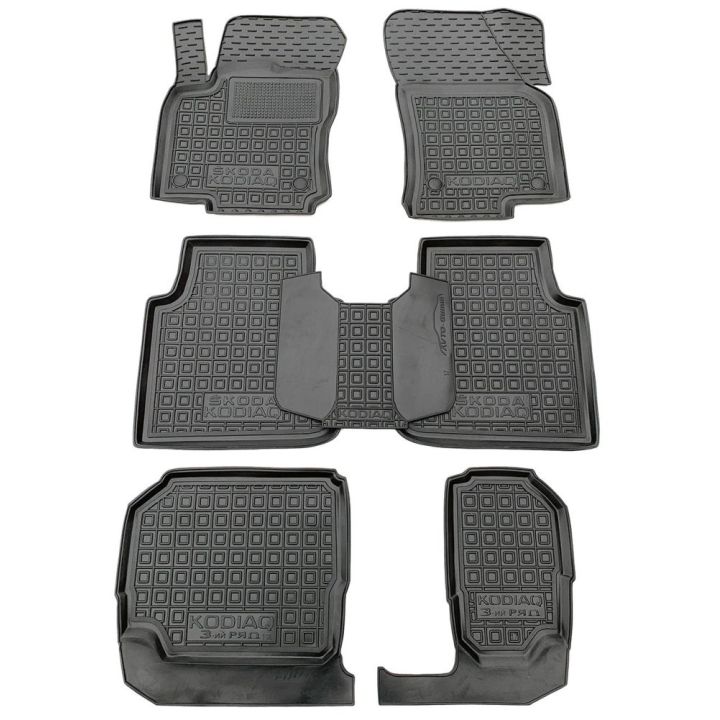 Коврики в салон для Skoda Kodiaq 2017- (7мест), резиновые (AVTO-Gumm)