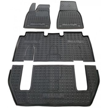 Коврики в салон для Tesla Model X '15- (3 ряда), резиновые (AVTO-Gumm)