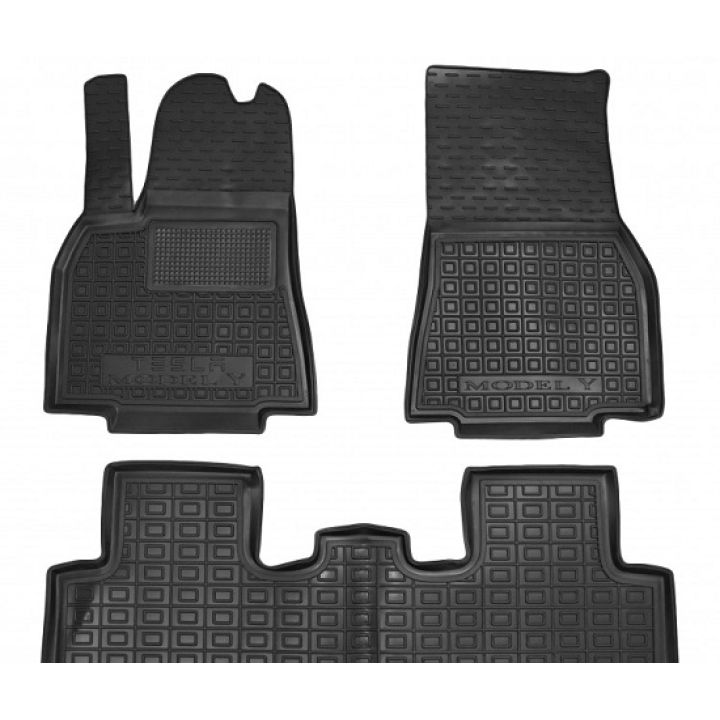 Коврики в салон для Tesla Model Y '20-, резиновые (AVTO-Gumm)