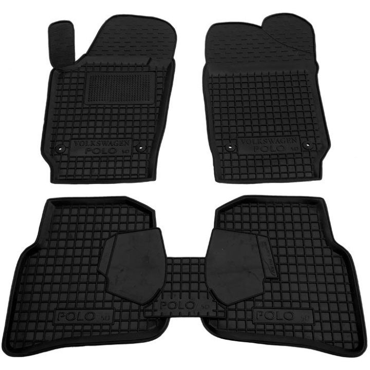 Коврики в салон для Volkswagen Polo хетчбек 2010-, резиновые (AVTO-Gumm)