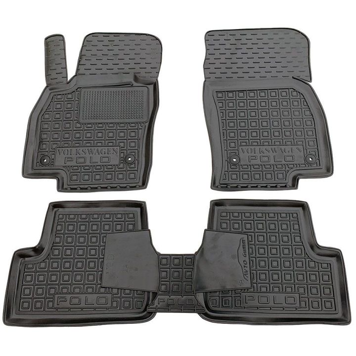 Коврики в салон для Volkswagen Polo хетчбек (5дв.) 2018-, резиновые (AVTO-Gumm)