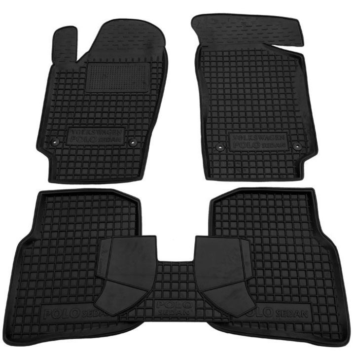 Коврики в салон для Volkswagen Polo седан 2010-, резиновые (AVTO-Gumm)