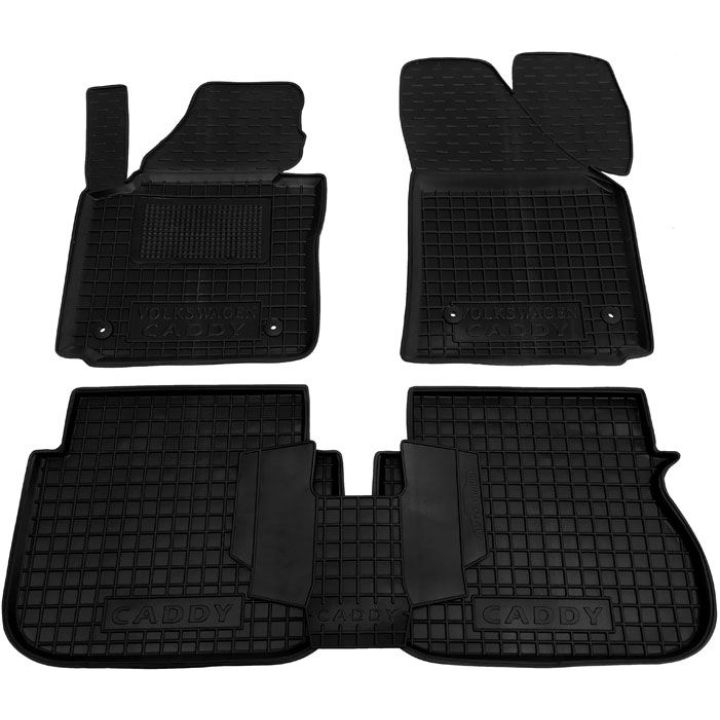 Коврики в салон для Volkswagen Caddy '04-15 (3 двери), резиновые (AVTO-Gumm)