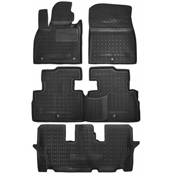 Коврики в салон для Hyundai Palisade '19-, резиновые (AVTO-Gumm)