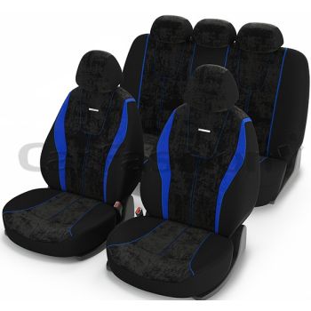 Универсальные чехлы на сиденья Record, синий / черный / синий (CarFashion)