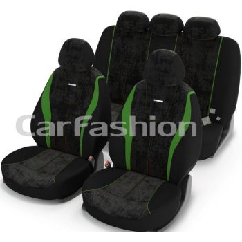 Универсальные чехлы на сиденья Record, зеленый / черный / зеленый (CarFashion)