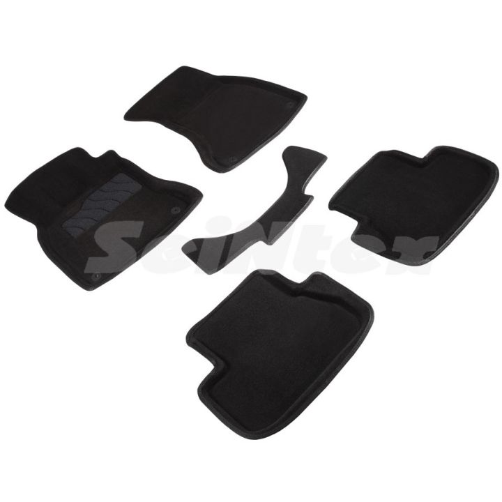 Коврики в салон 3d для Audi A4 (B8) '08-15, черные текстильные, (Seintex)