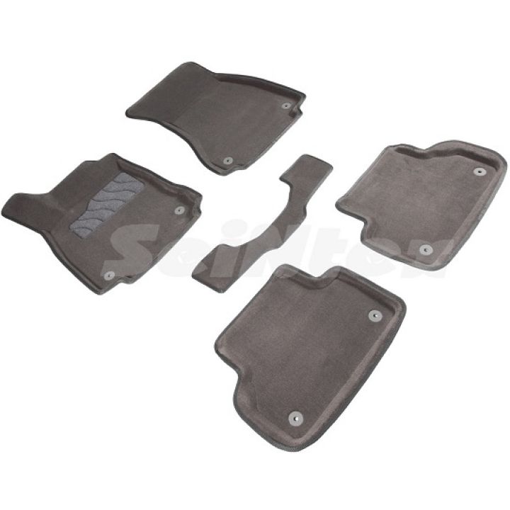 Коврики в салон 3d для Audi A4 (B9) '15-, серые текстильные, (Seintex)