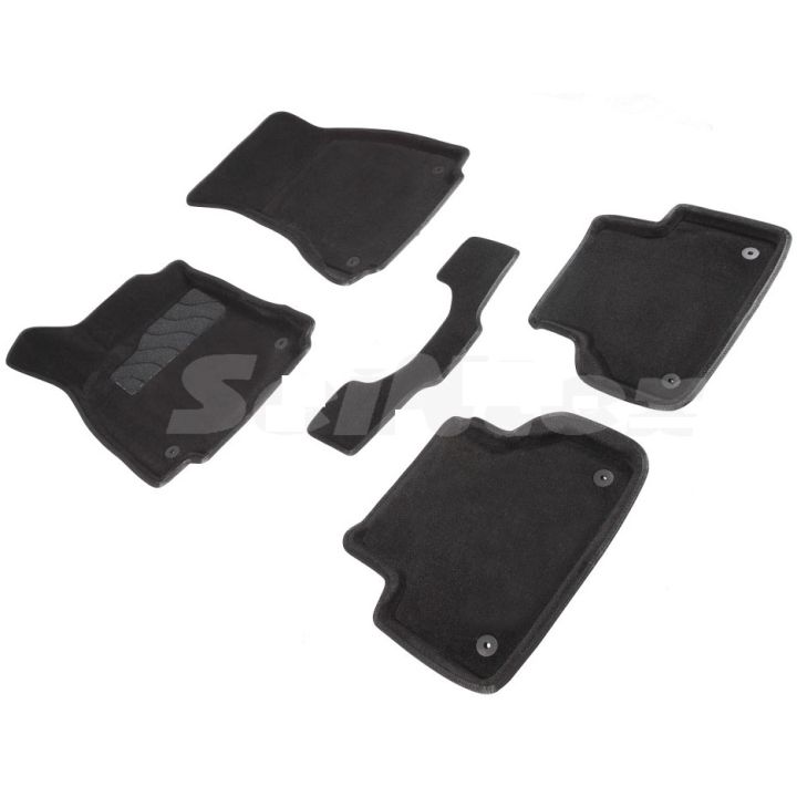 Коврики в салон 3d для Audi A4 (B9) '15-, черные текстильные, (Seintex)