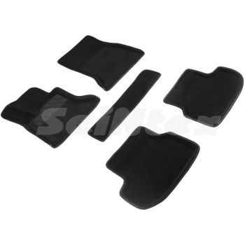 Коврики в салон 3d для BMW 5 F10 / 11 '13-, черные текстильные, (Seintex)
