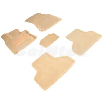 Коврики в салон 3d для BMW X5 F15 '14-18, бежевые текстильные, (Seintex)