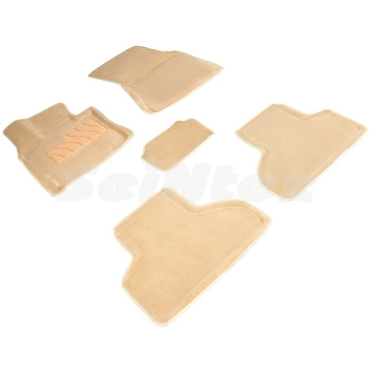 Коврики в салон 3d для BMW X5 F15 '14-18, бежевые текстильные, (Seintex)