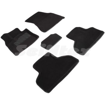 Коврики в салон 3d для BMW X5 F15 '14-18, черные текстильные, (Seintex)