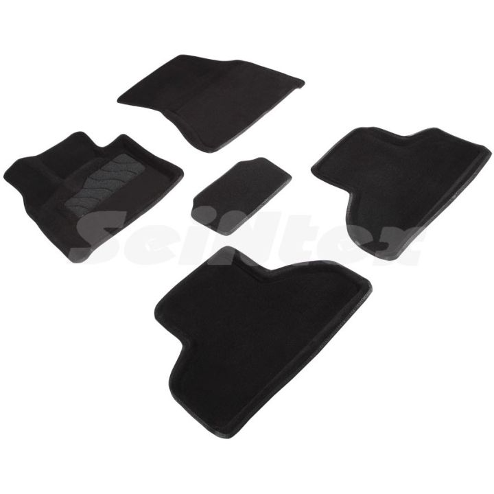 Коврики в салон 3d для BMW X5 F15 '14-18, черные текстильные, (Seintex)