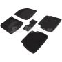 Коврики в салон 3d для Chevrolet Aveo '04-11, черные текстильные, (Seintex)