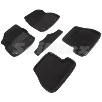 Коврики в салон 3d для Ford Focus 3 '11-18, черные текстильные, (Seintex)