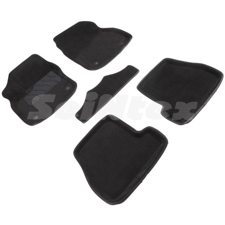 Коврики в салон 3d для Ford Focus 3 '11-18, черные текстильные, (Seintex)