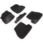 Коврики в салон 3d для Ford Focus 3 '11-18, черные текстильные, (Seintex)